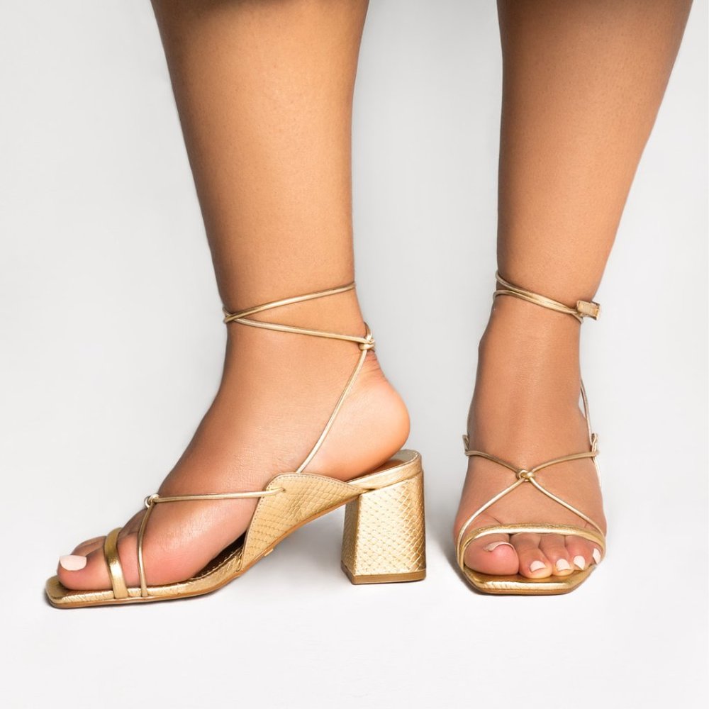Paula Torres, Marrakesh sandal block heels, Champagne - Picture 2 of 6